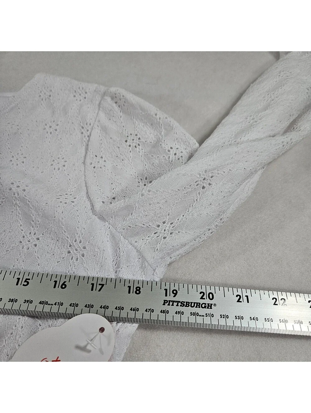 Wonder Nation Girls XL 14-16 Plus White Eyelet Smocked Long Sleeve Blouse NWT